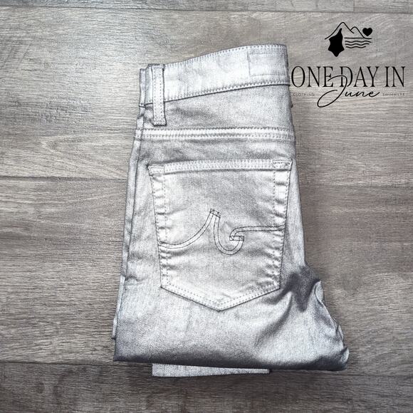 Adriano Goldschmied Coated Denim Straight Leg Jeans Size 27 (4) - Picture 6 of 6